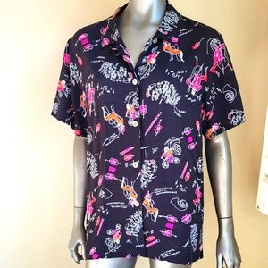 Vtg. David Dart Collection Musical Instrument Shirt Size Large